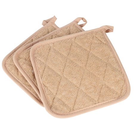 Monarch Cooks Linen Pot Holder 7x7 Tan (12pk) POT-TAN
